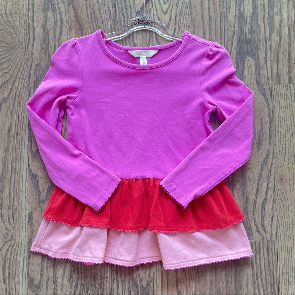 Matilda Jane Pink and Red Kids Long Sleeve Top size 6